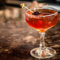 whiskey, rouge vermouth, bitters,